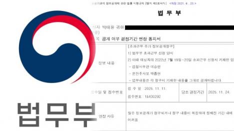 [한동훈 수행인력 초과근무 상세 시간 공개 요구에…법무부 수상한 기한 연장]기사 의 대표 이미지