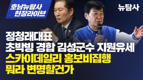 [정청래 장흥 지원유세…김성 군수 스카이데일리 광고 논란]기사 의 대표 이미지