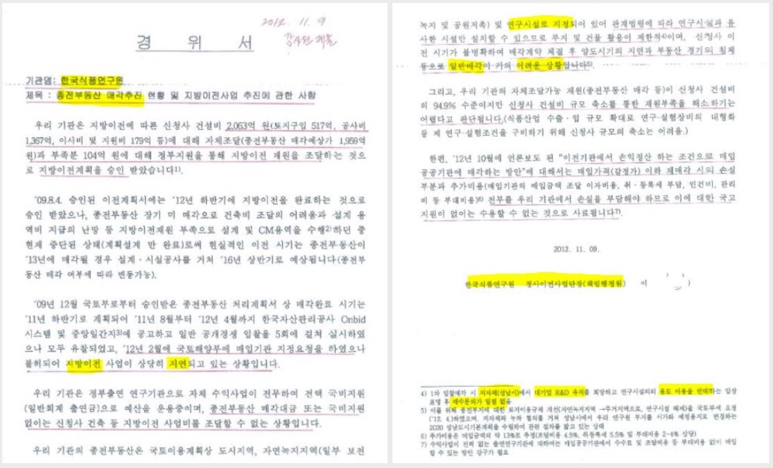 ▲감사원까지 동원된 성남시 압박 정황​